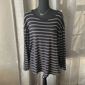 Black and White Striped Ava & Viv Long Sleeve
